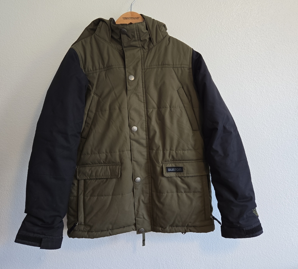 Burton Olive and Black ski jacket Boys L